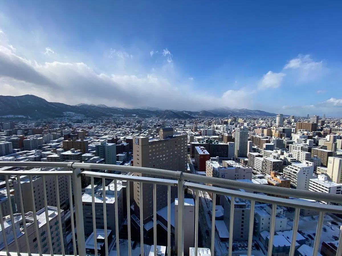 Lägenhet Nakajima Park Stay Ams Tower 32F Panoramic View Of Sapporo City